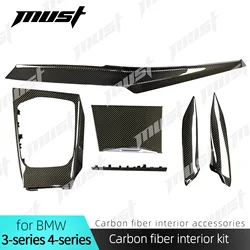 Real Carbon Fiber Interior Trim Kit For BMW 3 4 series 2019-2025 G20 G21 G22 G26 I4 Full Replacement Optional Glossy & Matte