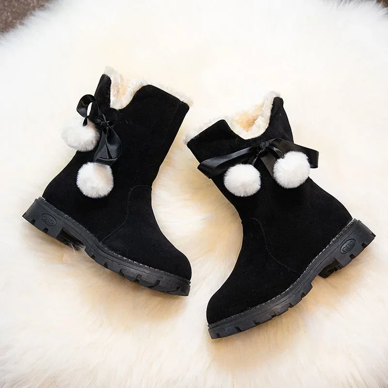 Botas De Nieve Kid Snow Boot Winter Boots Plush Children Cotton Boot Girl Princess Boot Anti Slip Kid Shoes Fashion Padded Boots