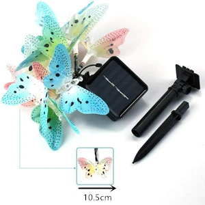 12pcs Solar Powered Butterfly Lights Waterproof Solar Garden String Lights for Christmas Tree Holiday Fence Wedding Light Decor