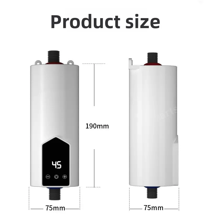 Instant Water Heater 220V Portable Electric Heaters for Bathroom Hot Water Shower and Home Kitchen Heating
