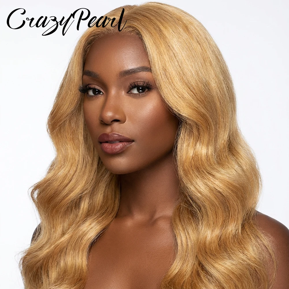 

Парик из натуральных волос 250% плотности, медово-русый, 13x6 HD, прозрачный кружевной фронт, предварительно выщипанные пряди, 13X6 13X4, блонд, волнистый (Body Wave)