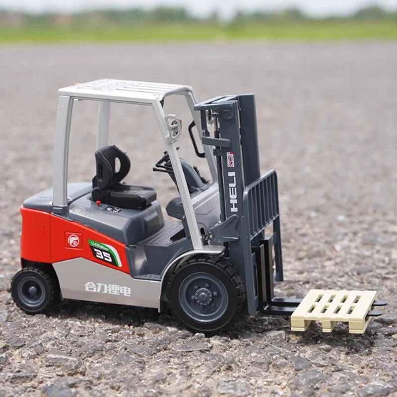 1:18 ヘリ G2 高性能 3.5T リチウム電池フォークリフト合金エンジニアリング車モデルコレクション装​​飾ギフトディスプレイ
