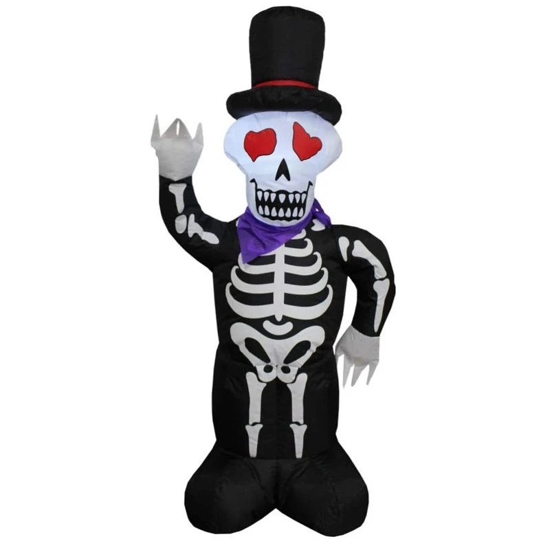 

Halloween Inflatable White Skull Ghost Pumpkin Glows Outdoor Yard Party Holiday Event Decorative Air Model