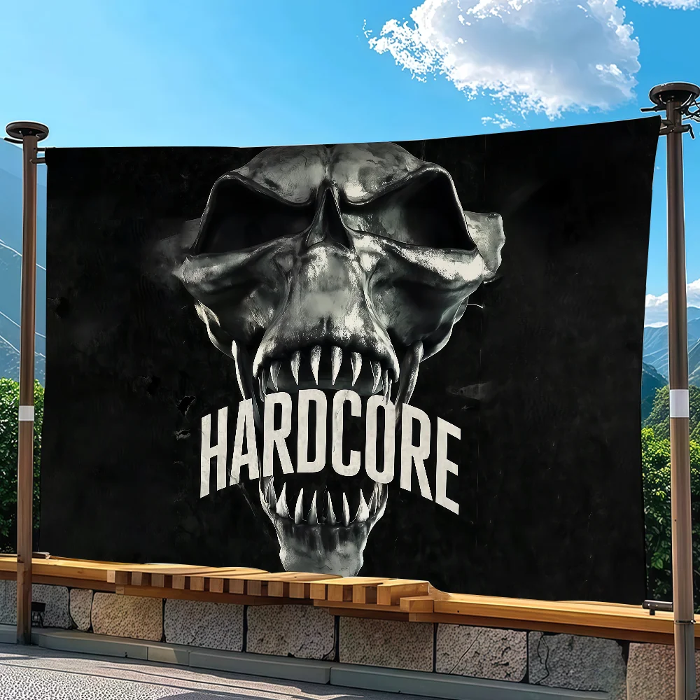 Fashion 100 H-Hardcore Flag Tapestry Outdoor Party Bedroom Living Room Dormitory Decorative Themed Wall Hanging Banner Gift