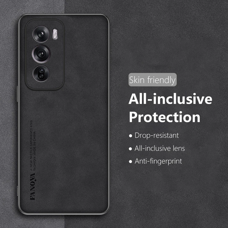 Leather Case for Oppo Reno12 Pro (China) Frosted Silicone Protection Full Lens Luxury Phone Cover Reno12Pro PJW110 PJV110 Coque