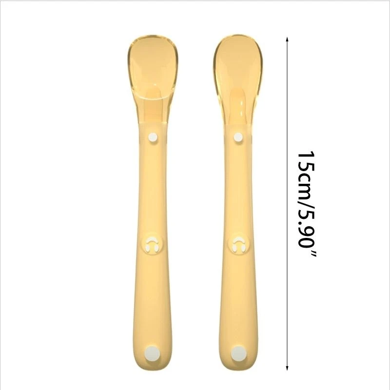 J15U ملاعق تغذية الأطفال المصنوعة من السيليكون لصنع الوجبات لوقت الاسترخاء ومغرفة الطعام بأي زاوية