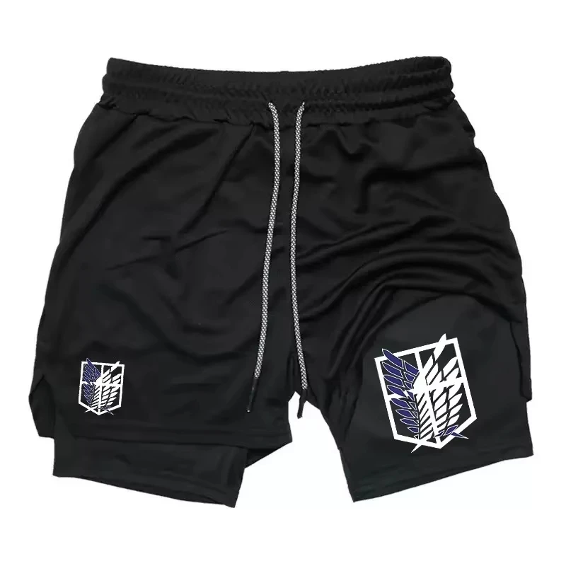 2025 New Two-in-One Sports Shorts, Men's Sportswear Breathable and Casual Double-Layer Basketball Shorts M-3XL0611
