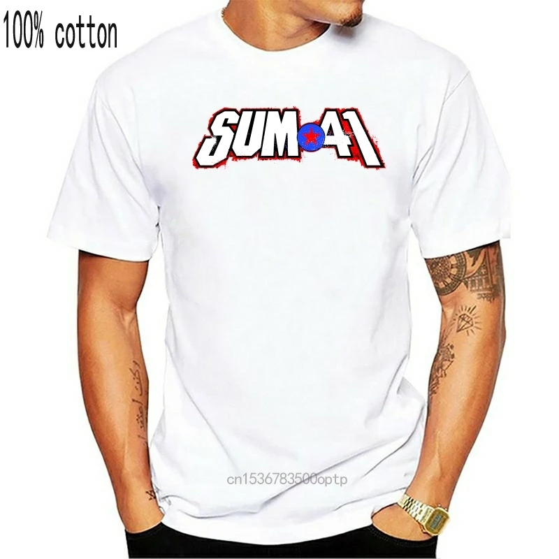 Sum 41 T Shirt Men's Crew Neck Fashionable Underclass Hero Cotton Short-Sleeve Top Tees