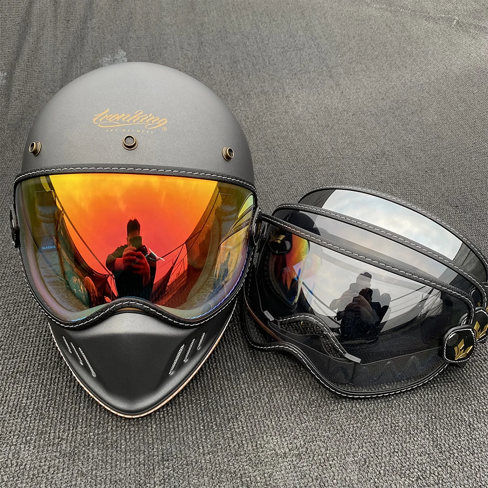 

Big Size Widnproof Motorcycle Helmet Goggles Retro Bubble Visor Lens Fit For SHOEI EX Zero Helmets Motorcycle Helmet Accessories