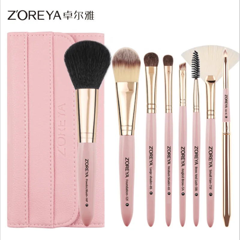 

ZOREYA сумка для хранения кистей для макияжа, полный набор инструментов для макияжа, портативные 8 кистей для макияжа для консилера теней для лица
