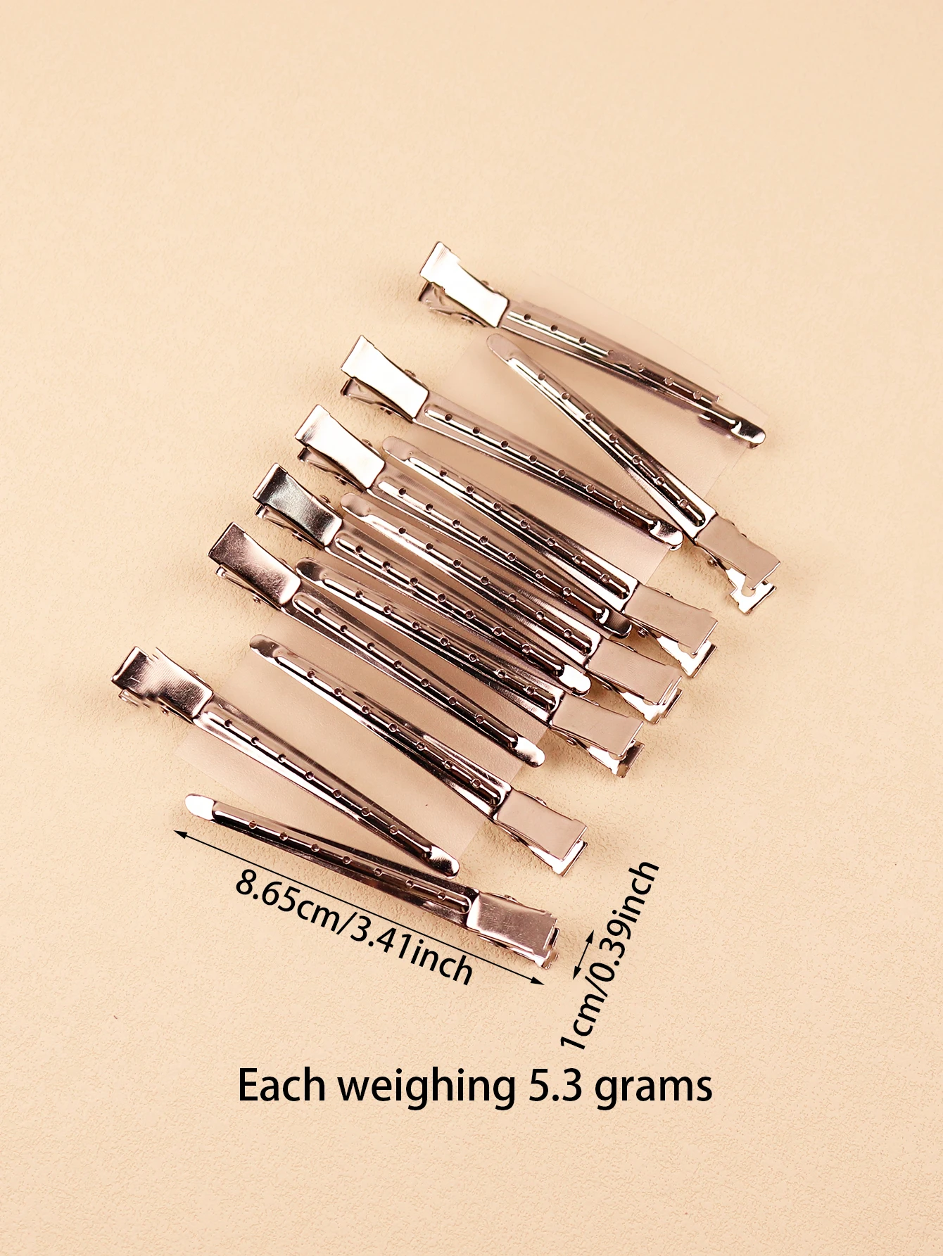 12 Stück Edelstahl Spike Alligator Duck Bill Salon Clips Metallic Haarspangen Haarspangen, speziell für Echthaarperücken