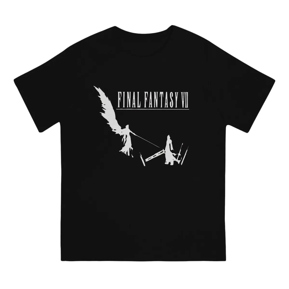 Battle T Shirt for Men Pure Cotton Funny T-Shirts Round Collar F-Final Fantasy Tees Short Sleeve Clothing Gift Idea