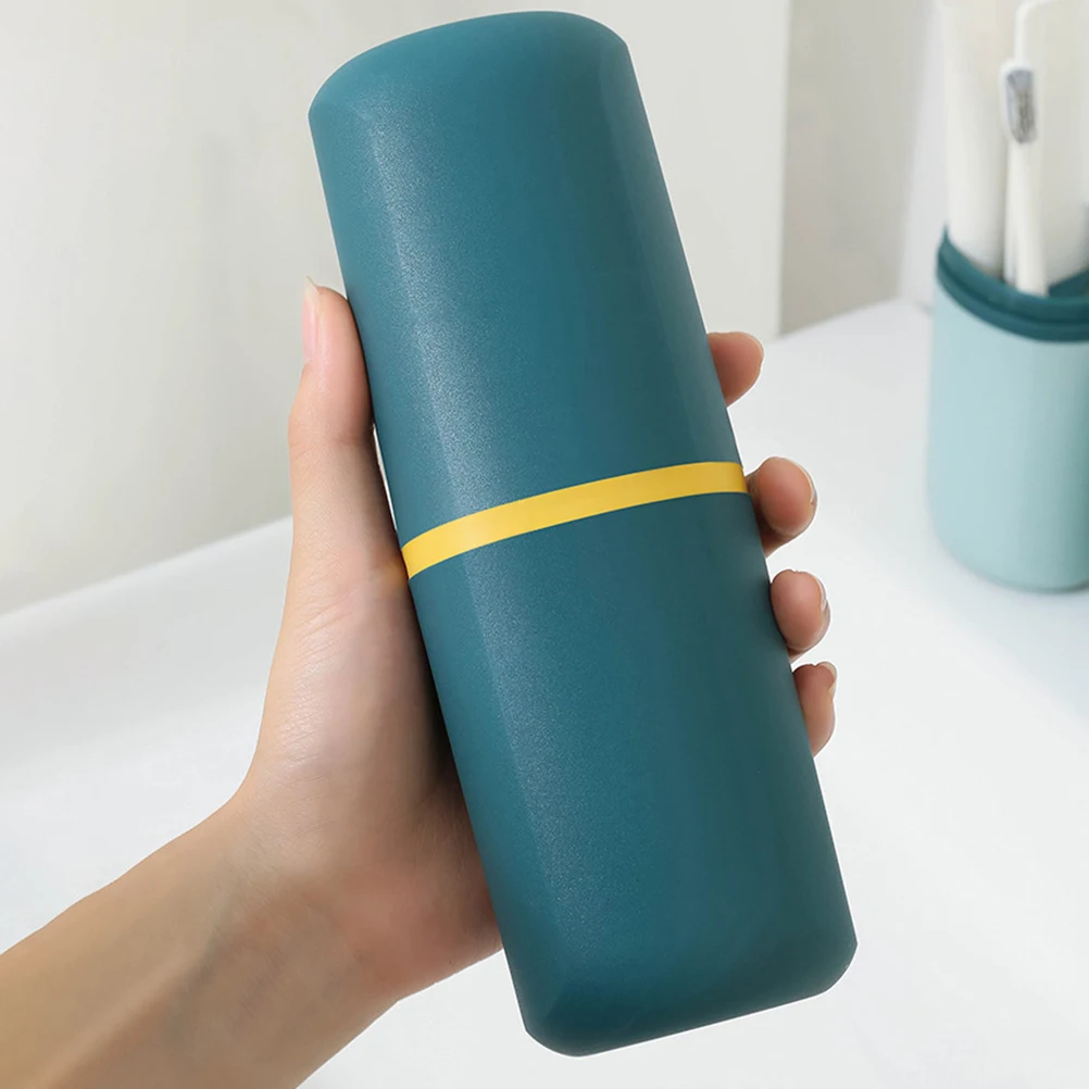 

4pcs Toothbrush Set Travel Cup for Storage Portable Holder White Travel Toothbrush Case Green Yellow Business