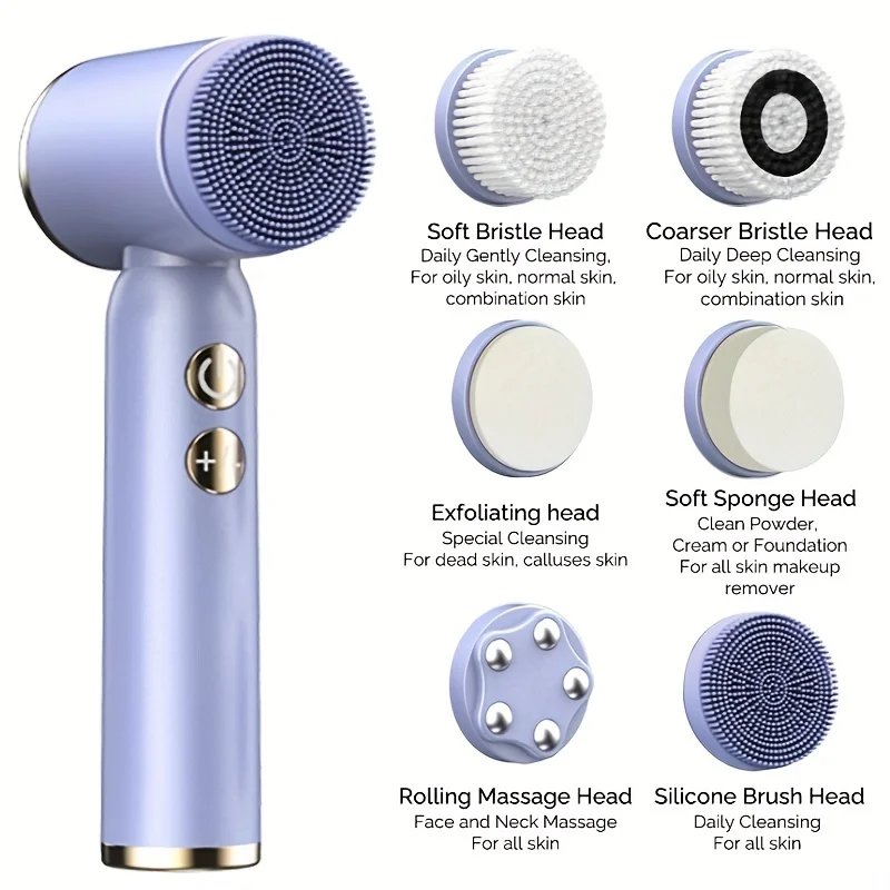 Rechargeable  Face Cleanser - 3 Speed Adjustment, Waterproof Silicone, Pore Cleaning - MZ-400