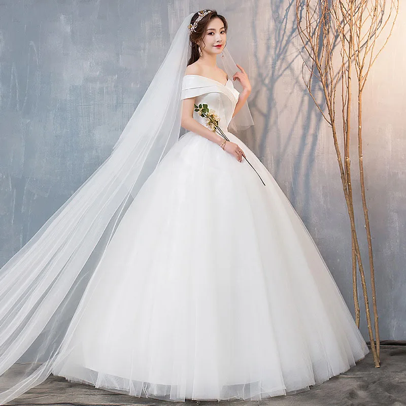 Wedding Dress One Shoulder Satin New Hepburn Small and Simple Korean Slim Fit Bridal White Dress Wedding Dresses for Women