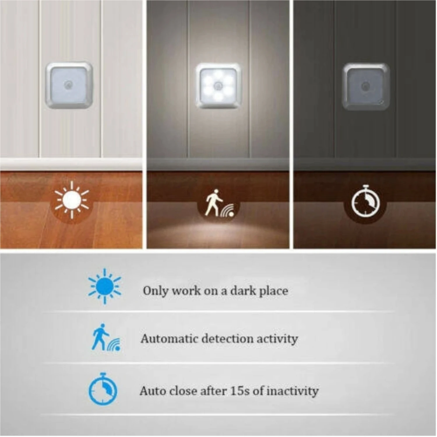 Motion Sensor LED Night Light, Lâmpada de parede, Armário, Escada, Sem fio, Escada, Quarto, Corredor, Escada, Decoração interior, Novo