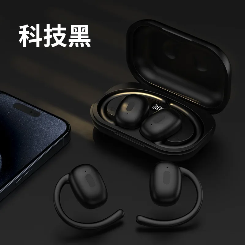 New R23 earphones with digital display screen, ultra long battery life, OWS ear hanging low delay earphones