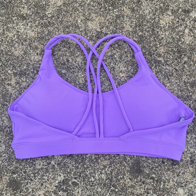 Women Cross Straps Sports Bra Gym Workout Crop Top Yoga Vest High Impact Fitness Bralette Push Up Running Tight Padded Underwear image 5