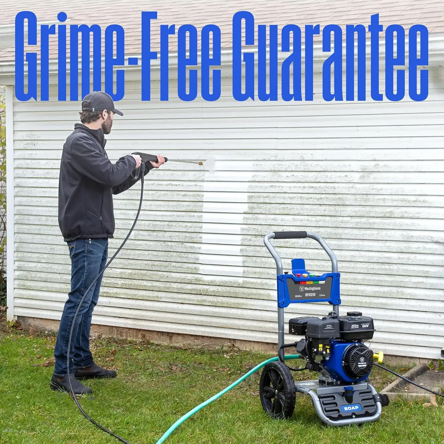 WPX3200 Gas Pressure Washer, 3200 PSI and 2.5 Max GPM, Onboard Soap Tank, Spray Gun and Wand, 5 Nozzle Set