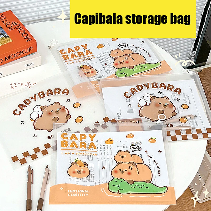 Cartella di File trasparente borsa per documenti borsa con cerniera addensata organizzatore borsa per la conservazione della carta del fumetto impermeabile forniture per ufficio scolastico