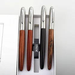 Luxury Brand Wood Fountain Pen 0.38mm Nib Calligraphy Pens Writing Metal Wooden Gifts Stationery Office School Supplies