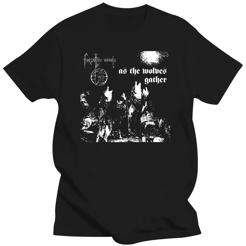 As the wolves gather black metal shirt mens t shirtsmen clothing oversizedFORGOTTEN WOODS t-shirt harajuku graphic t shirts 2024