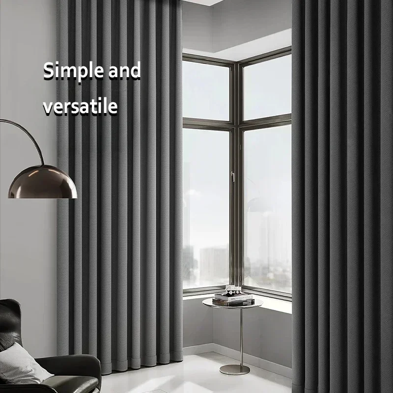 1Pc Blackout Curtain High Quality Solid Curtains for Living Room Bedroom Light Luxury Thickened Shading Window Drapes Home Decor