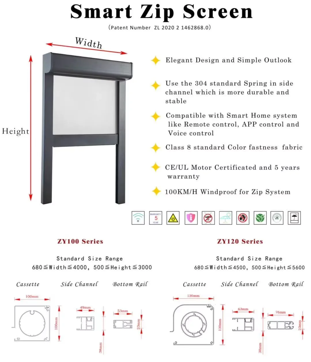 أسطوانة مصراع سستة شرفة كهربائية سبائك الألومنيوم الستائر الكهربائية البلاستيكية في الهواء الطلق الستائر سبائك الألومنيوم نافذة الشاشة #4