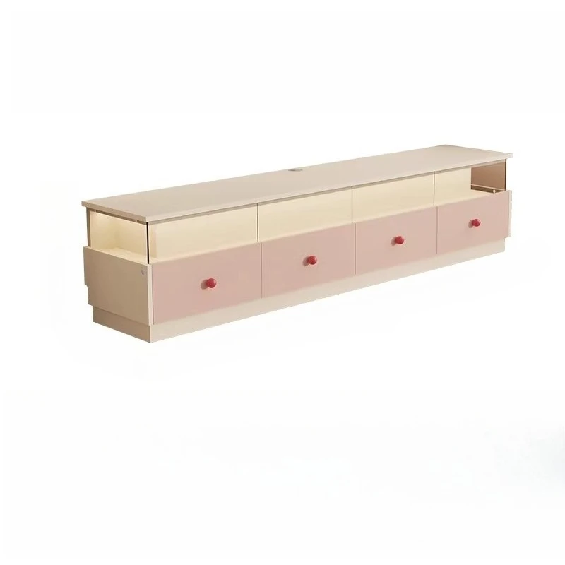 Figure TV cabinet, storage locker, integrated living room household floor cream wind dopamine display