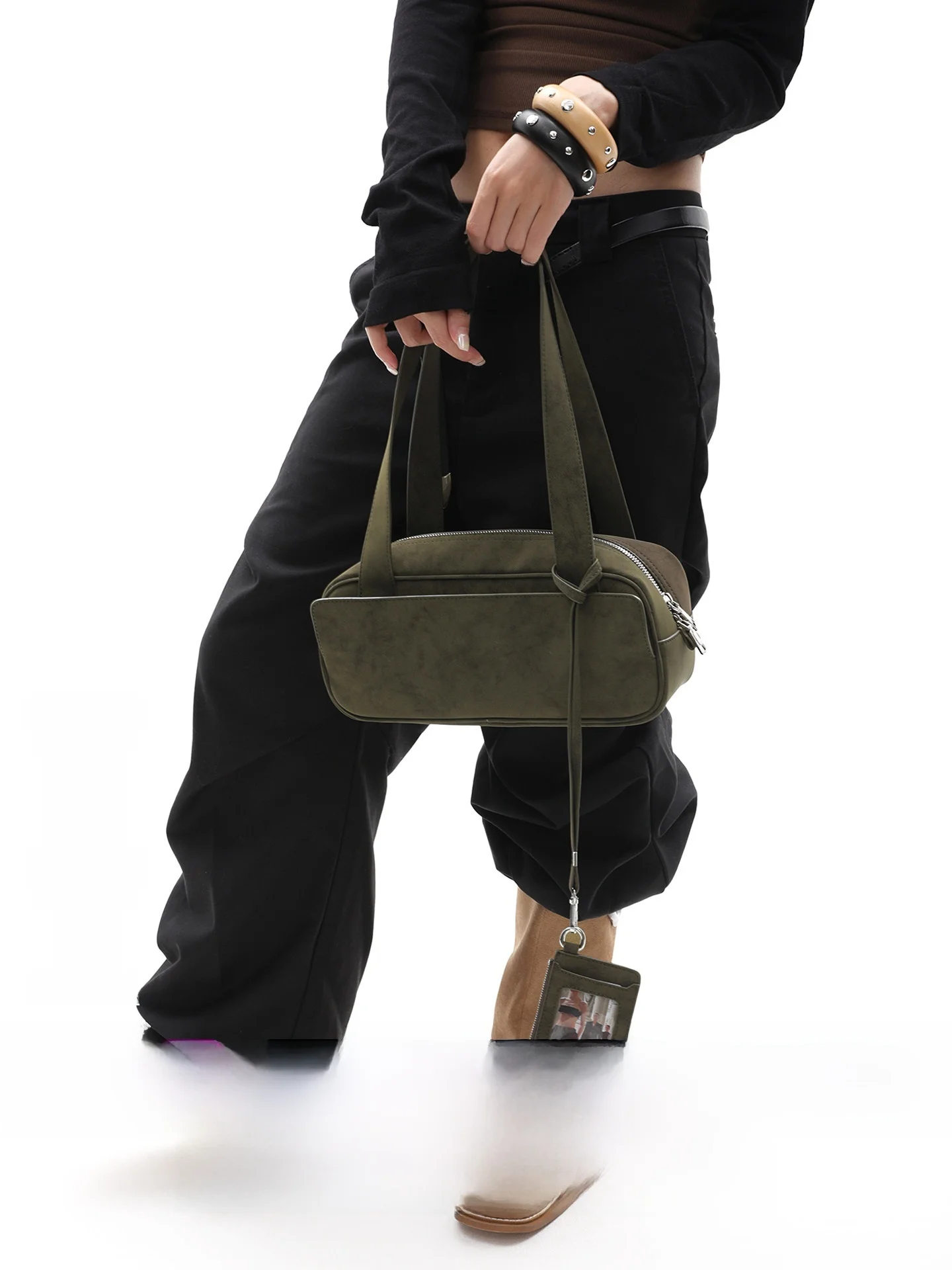 

Original Design Small Kangaroo Bag Underarm Single Shoulder Pillow Boston Bag Fashion Trend PU Leather Color Handbag
