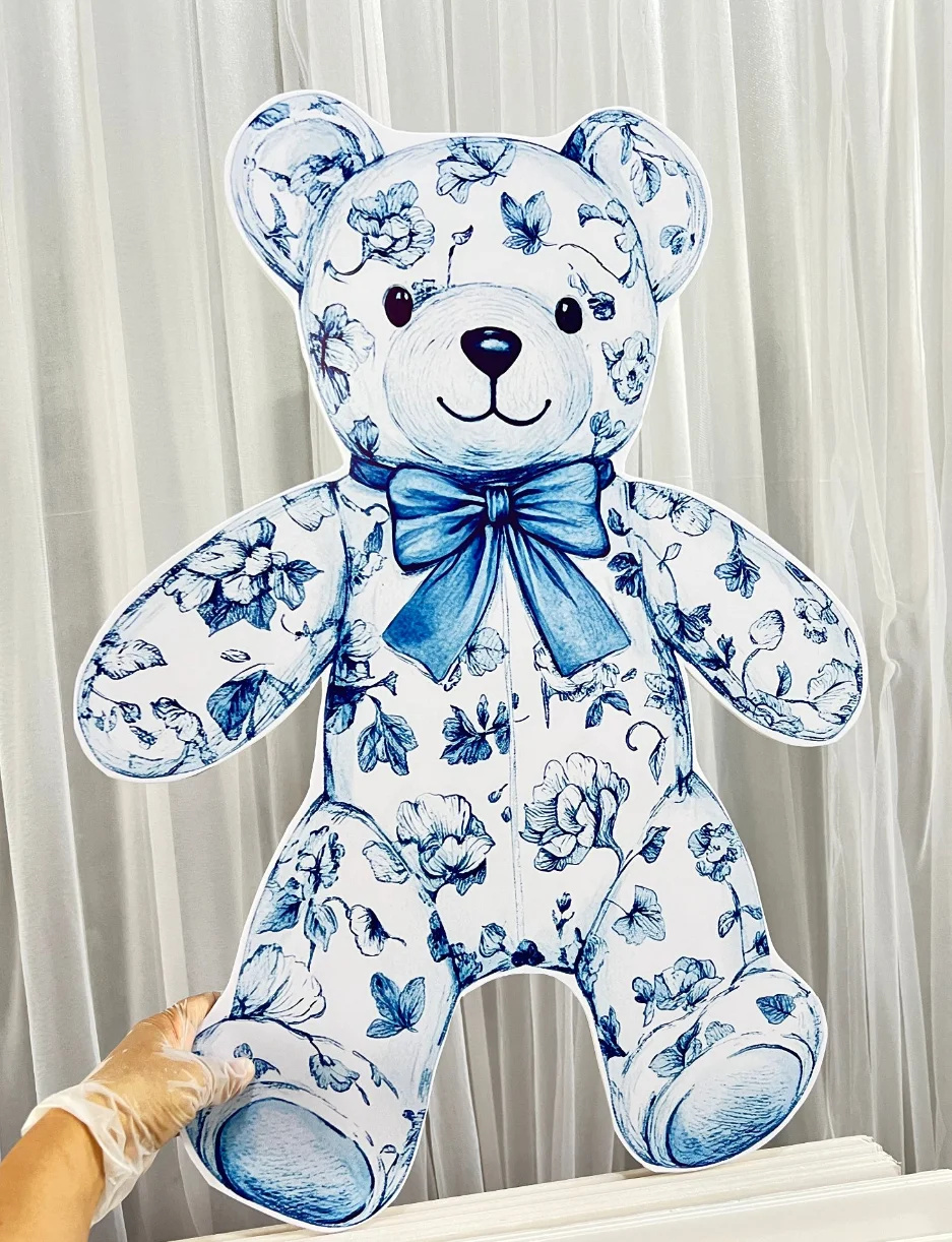 Kt Foam Board Pink Watercolor Baby Shower Blue Toile Cut Outs Cardboard Cutouts Baby Birthday Party Decor Backdrop Stand Up Prop