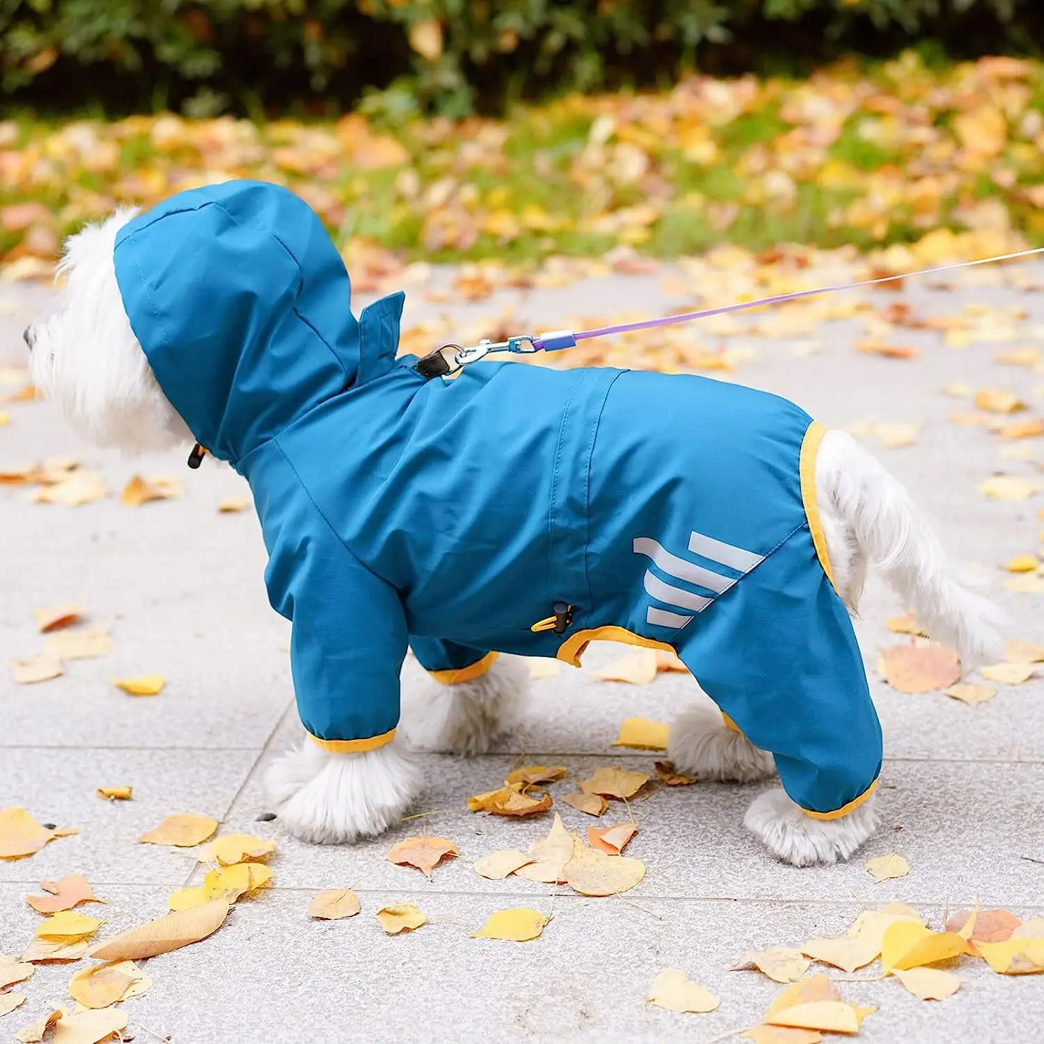 

Dog raincoat, all inclusive, four legged waterproof poncho, rainy day pet clothing, small and medium-sized dog