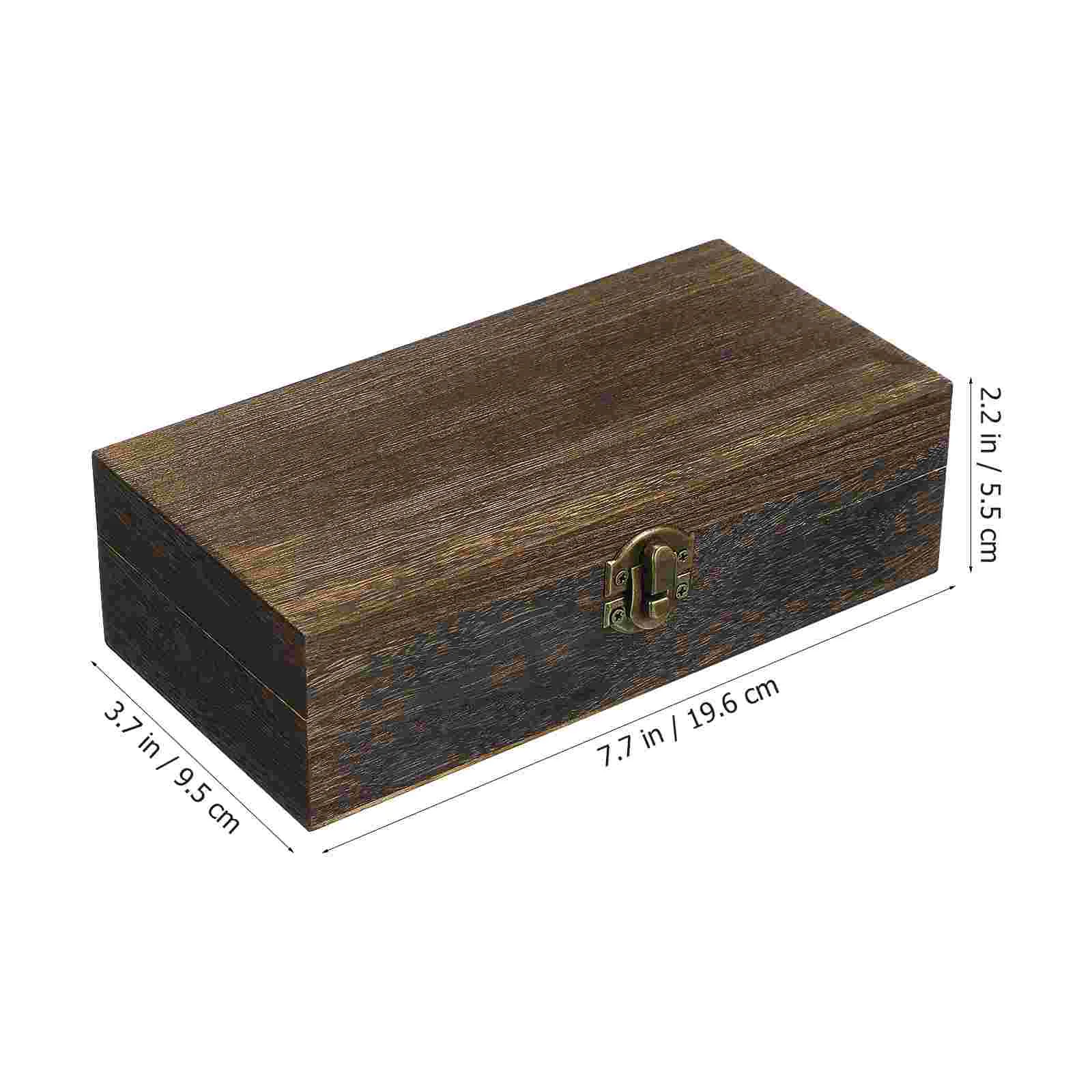 Rectangular Vintage Jewelry Box Storage Gift Organizer Bracelet Natural Wood Rectangular Retro Gift Box For Friend Family