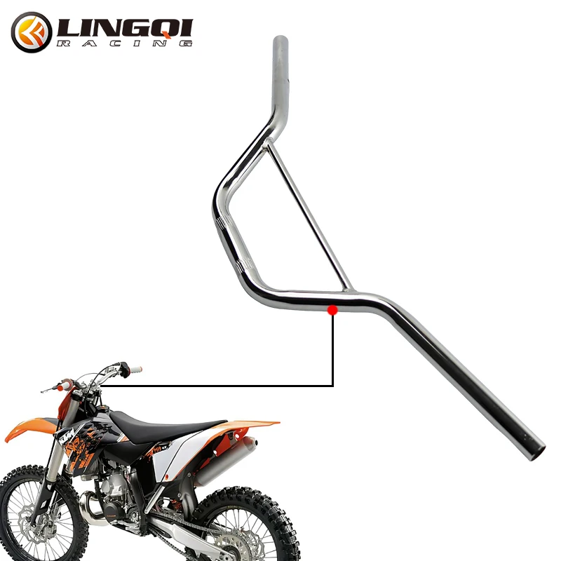 LINGQI RACING Aluminum Universal 22mm handle bar Tracker Reinforced Crossbar Motorcycle Iron Handlebar For Dirt Pit Bike