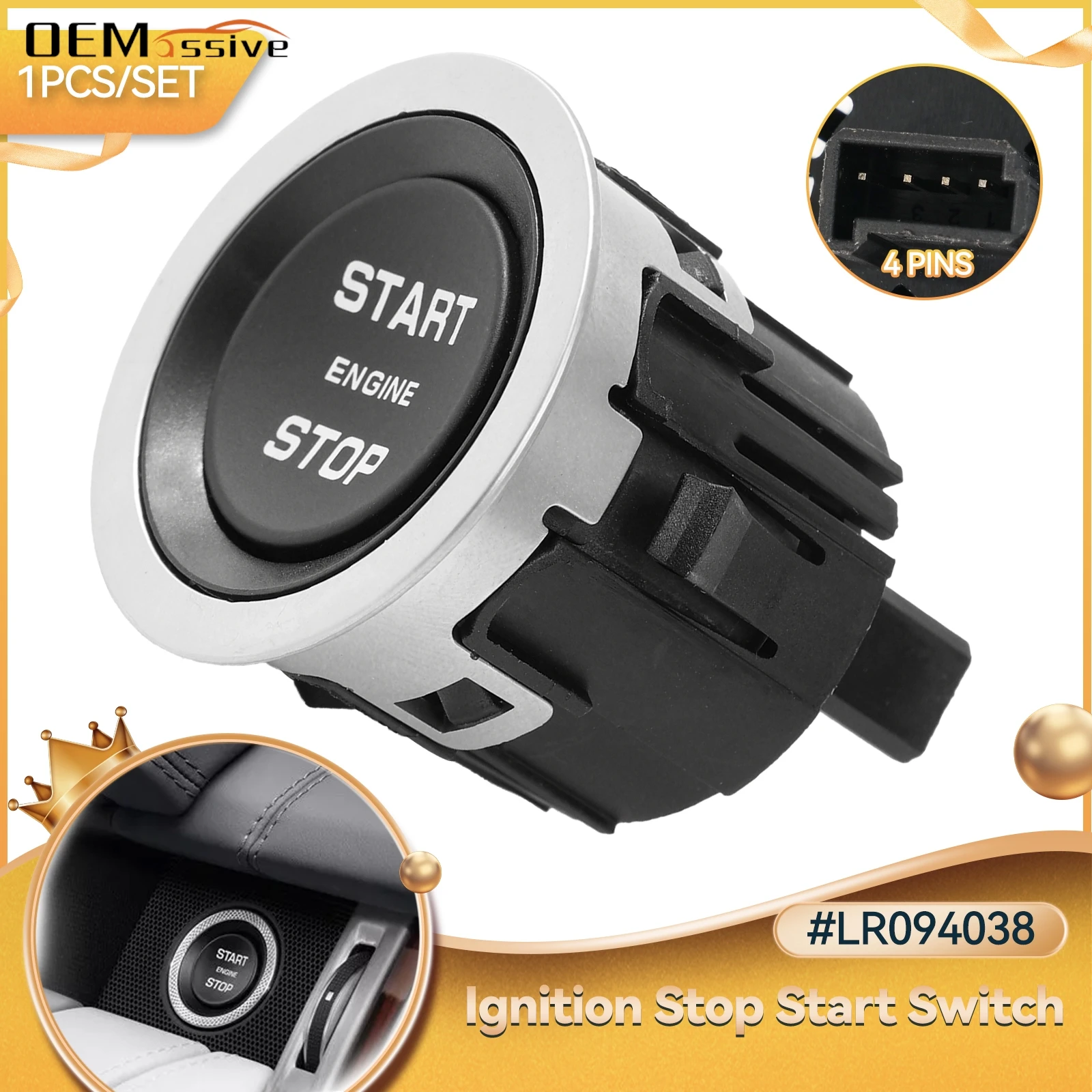 LR094038 Ignition Stop Start Button Switch For Land Rover Range Rover Sport Evoque Discovery Sport LR037611 LR056640 LR068334