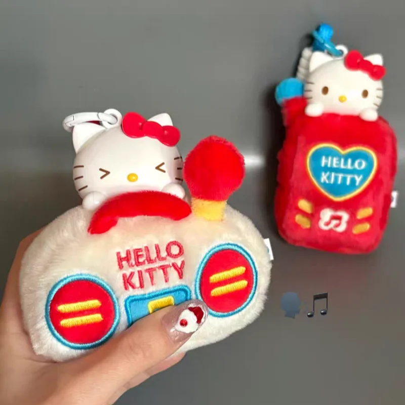MarTUBE Official Licensed Hello Kitty Plush Voice Recorder Bag Pendant With Play And Record Function Cute New Year Gift For Kids view 5