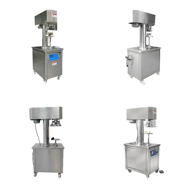 Semi Automatic Floor to Ceiling Pet Can Aluminum Cover Sealing Machine for Food Fish Canning Tin Can Crimping and Sealing