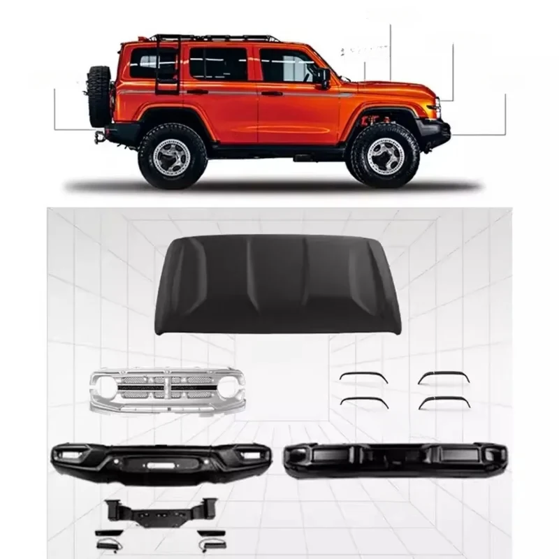 Front Rear Bumper Grille Hood Eyebrow Assembly Body Kit Fit Tank 300 Exterior Modification Parts
