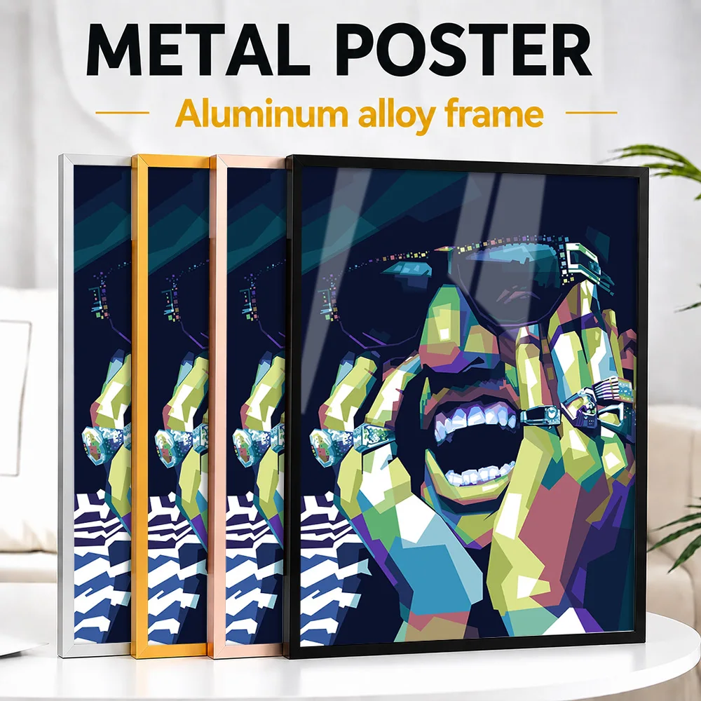 Humpty Hump Colorful Rapper Portrait Metal Poster With Aluminum Alloy Frame Personalized Hip Hop Tribute Wall Art For Music Room