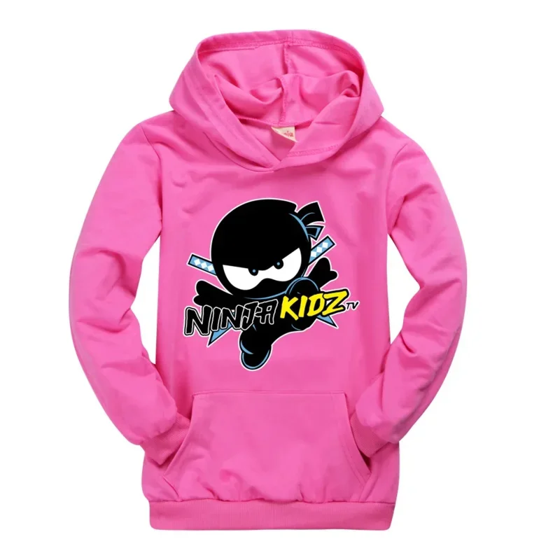 Sn60 New Kids Hooded pocket sweatshirts Ninja Kidz girls cotton hoodie clothes boys casual pullovers hip hop graphic tee1 & 2