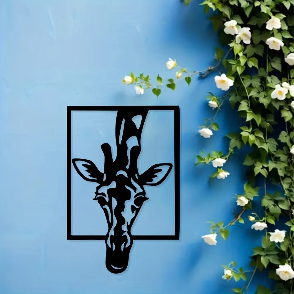 Brand Modern Lifelike Giraffe Aluminum Iron Wall Art Waterproof Rustproof Decor for Living Room Garden Patio Home