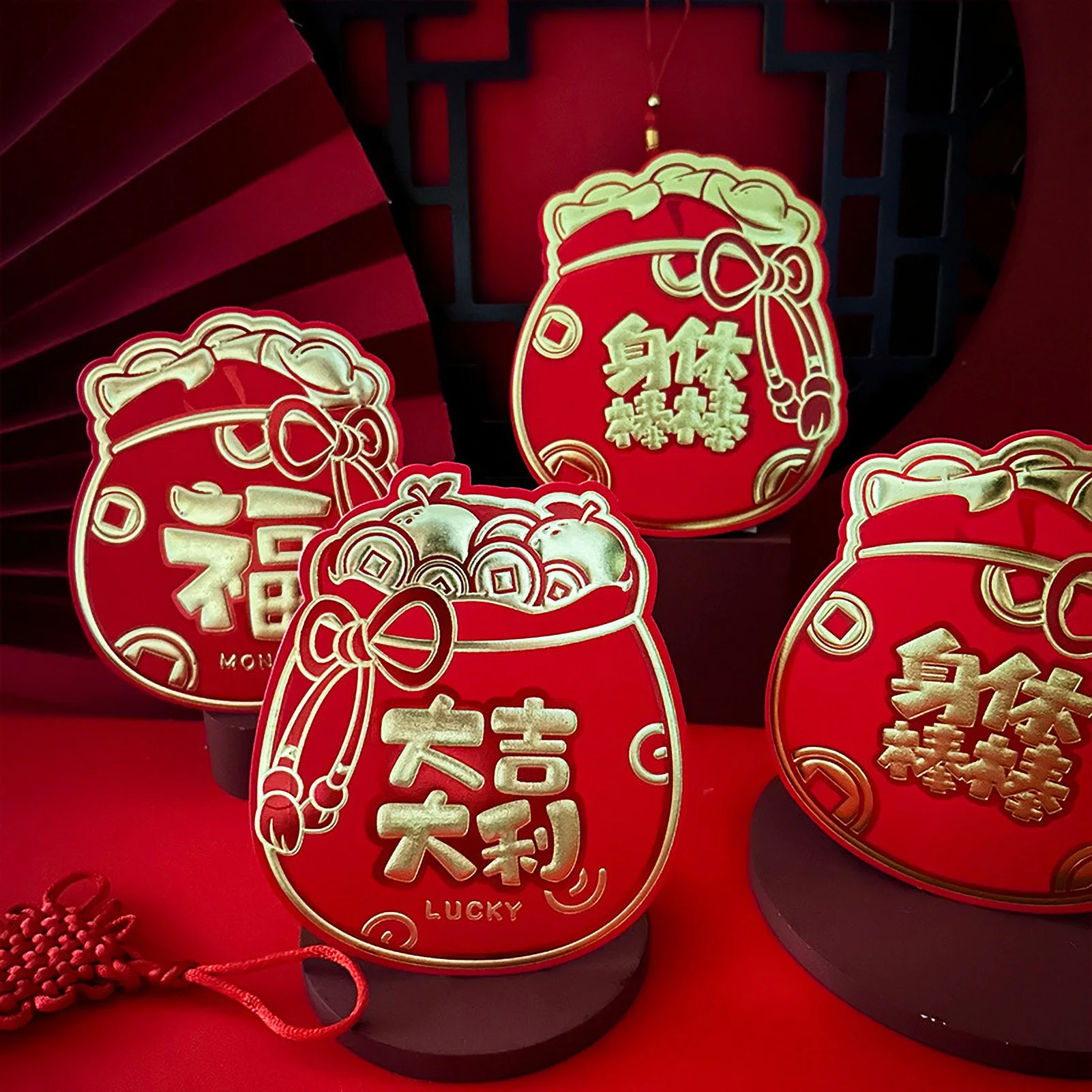 Cartoon 3D New Year Red Envelope 2024 Chinese Spring Festival Red Pockets The Year Of Dragon Lucky Money Bag Lunar Year Decor