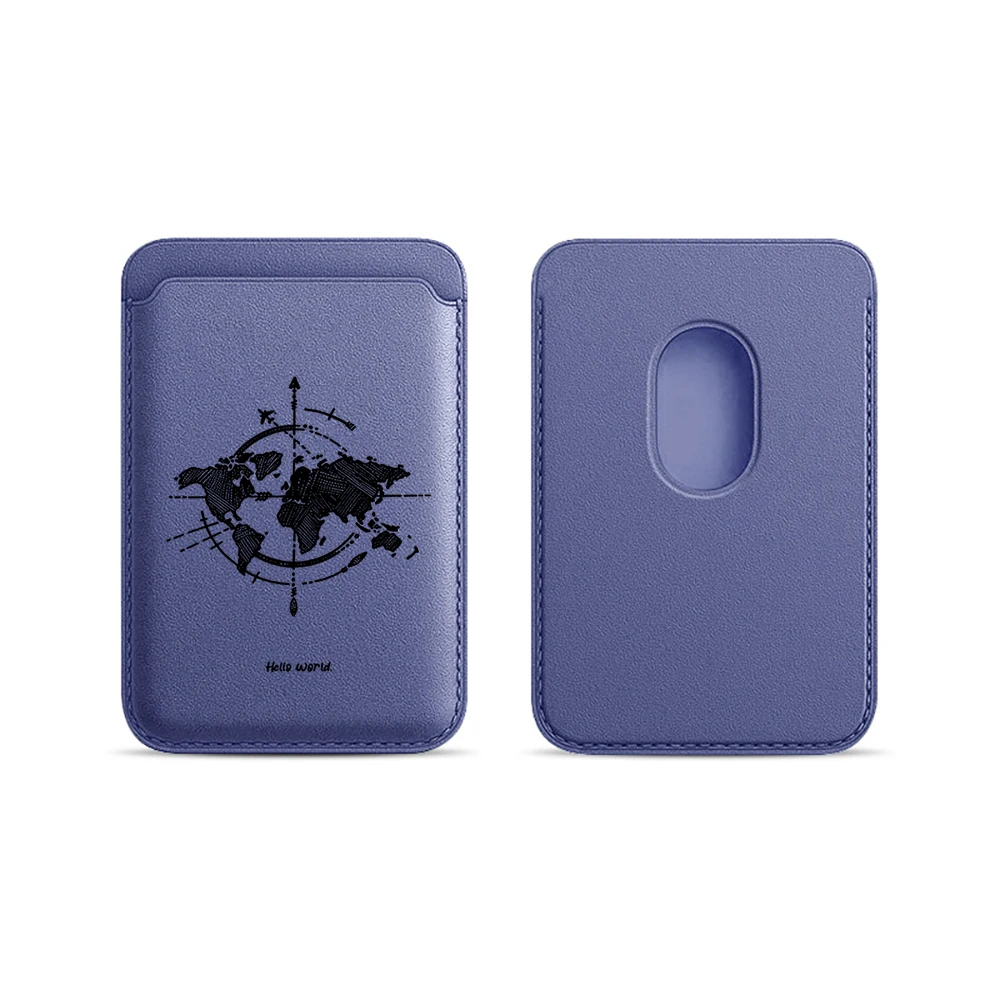 Minimalistisches Weltkarten-Leder-Kartenetui Handy-Kartenhalter für Magnetische Hülle Geeignet für alle iPhone Magsafe Karten-Handy-Rückseiten-Taschen – Detail 20
