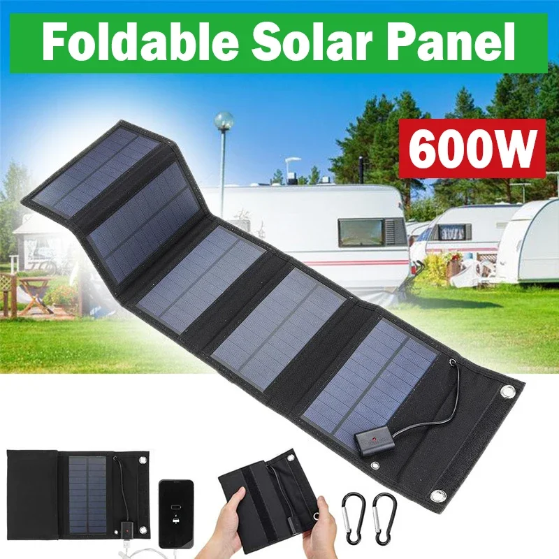 30W-600W Foldable Solar Panel Phone Charger Solar Panels Plate USB Solar Panels Power Bank for Cell Phone Camping Emergency