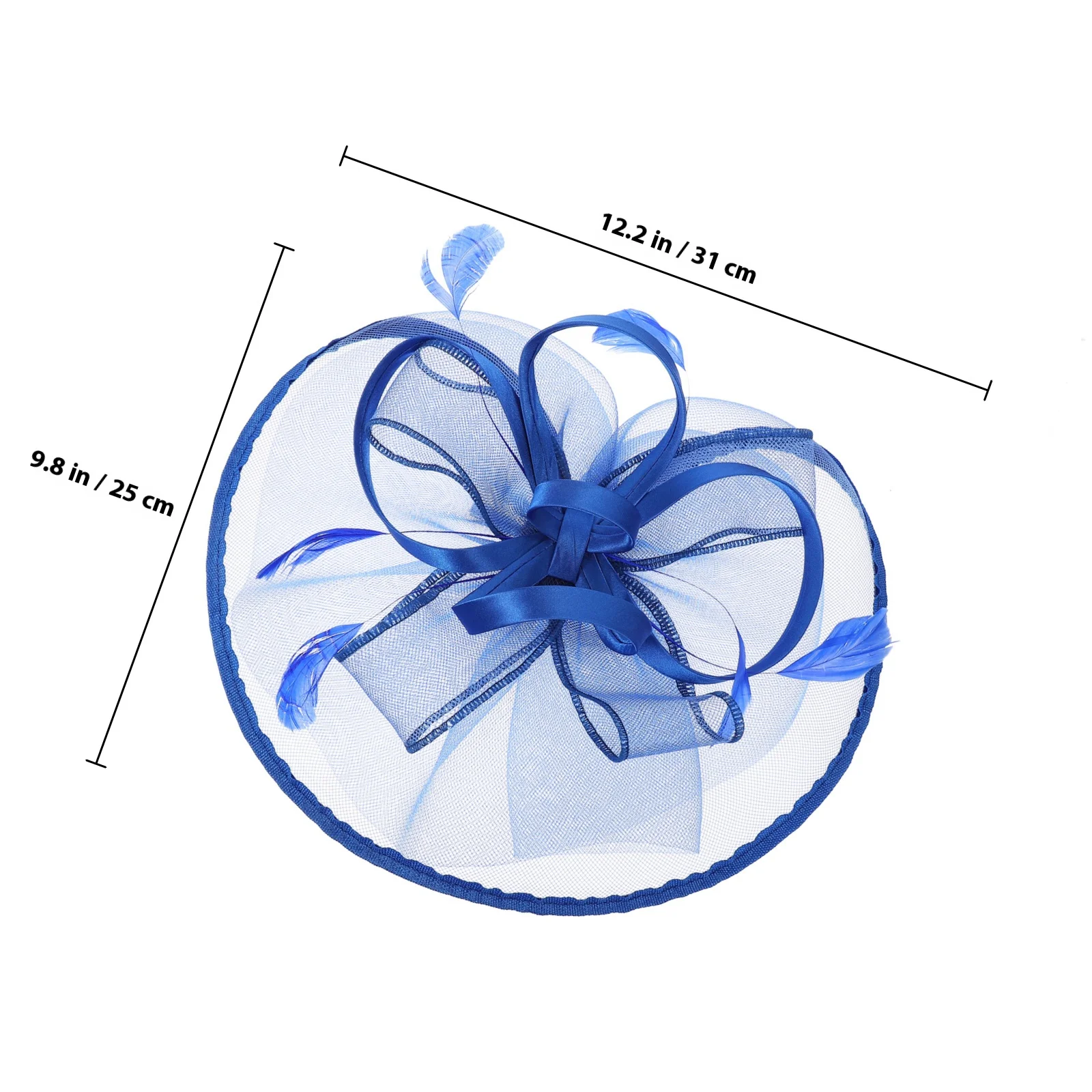 الأزرق شبكة غطاء الرأس الريشة عقال مقاطع الشعر الزفاف ديكور الزفاف الحجاب الزهور الفاسناتور قبعة دائم اللون سريع خفيفة الوزن