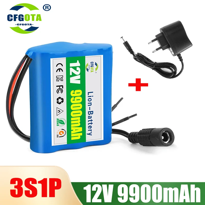 

Upgrade 9900mAh 12V lithium-ion Battery pack For Monitor Ups CCTV Camera battery 18650 3S1P 12.6V accessories