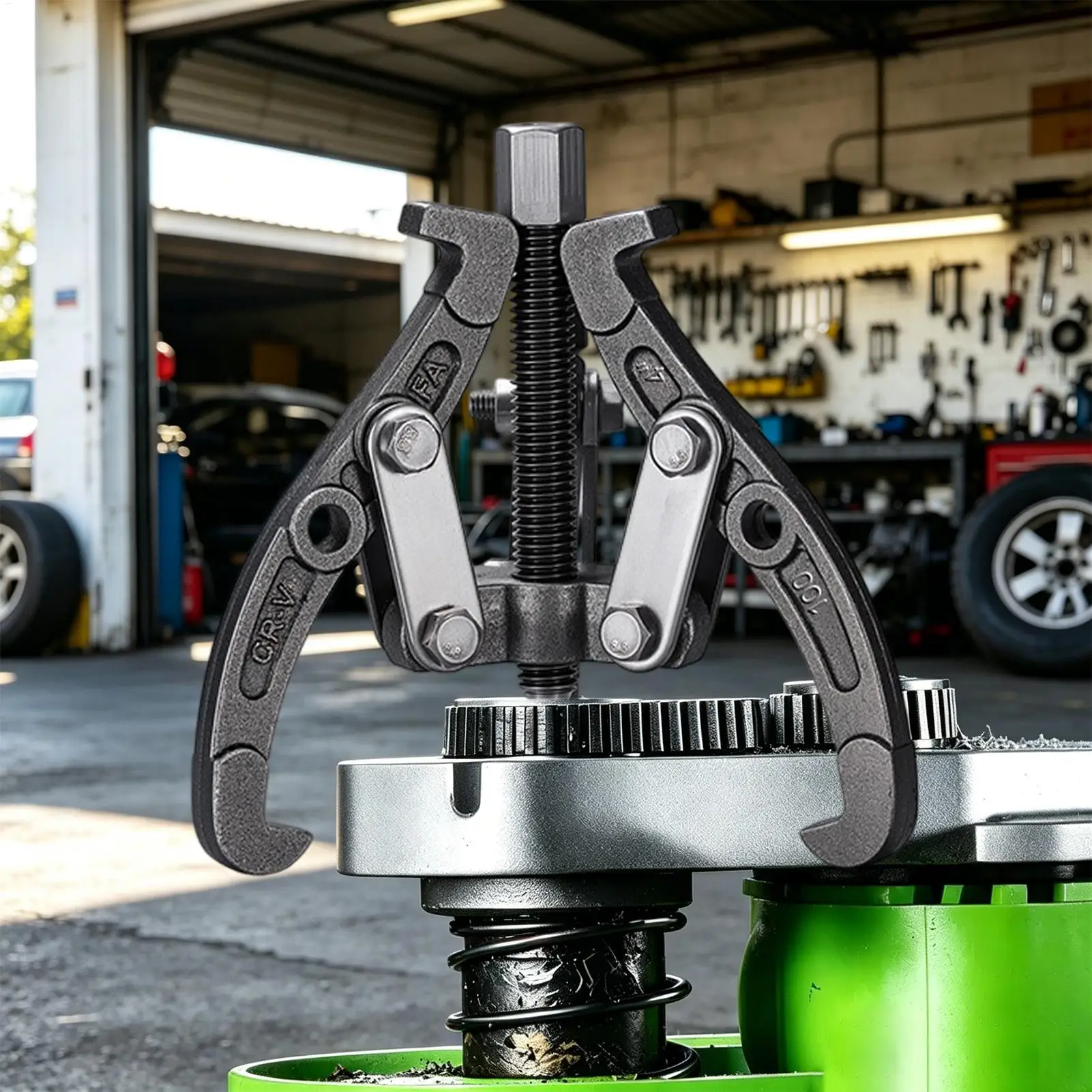 Pulley Puller With Reversible Jaw Heavy Duty Adjustable Carbon Steel Flywheel Extractor Tool For Bearings Flywheels Pulleys Hubs