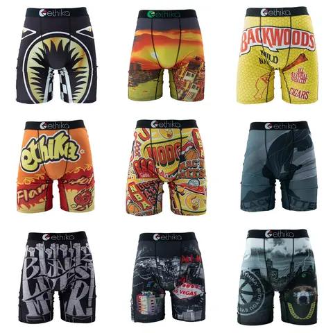 ETHIKA 1Pcs Sexy Men Underwear Boxers Breathable Man Swimming Underpants Plus Size S-3XL Mens Panties Trunks Men's Boxer Briefs