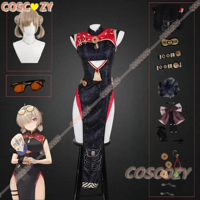 2025 11 Zenless منطقة صفر سويتي تأثيري حلي شعر مستعار شيونغسام موحدة أغطية الرأس النظارات الشمسية يوم تشا الخطيئة حفلة الهالوين النساء جير