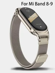 Cinturino per xiaomi Mi Band 8 NFC versione globale accessori cinturino di ricambio per anello Milanese pulseira correa mi band 9 Strap